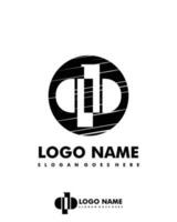 Initial QB negative space logo with circle template vector