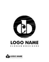 Initial CB negative space logo with circle template vector