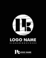Initial LK negative space logo with circle template vector