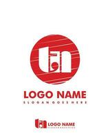 Initial TN negative space logo with circle template vector