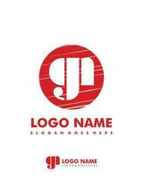 Initial GN negative space logo with circle template vector