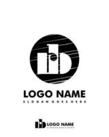 Initial RB negative space logo with circle template vector