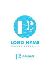 Initial PC negative space logo with circle template vector