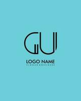 Gu inicial minimalista moderno resumen logo vector