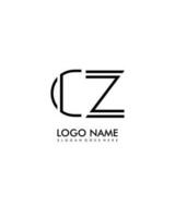 CZ Initial minimalist modern abstract logo vector