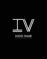 IV Initial minimalist modern abstract logo vector