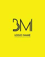BM Initial minimalist modern abstract logo vector