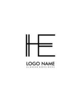 HE Initial minimalist modern abstract logo vector