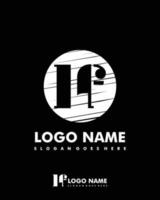 Initial LF negative space logo with circle template vector