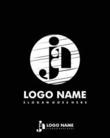 Initial JA negative space logo with circle template vector