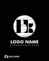 Initial BK negative space logo with circle template vector
