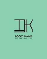 IK Initial minimalist modern abstract logo vector