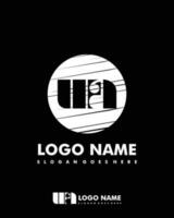 Initial WA negative space logo with circle template vector