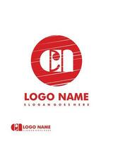 Initial CN negative space logo with circle template vector