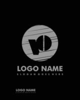 Initial VO negative space logo with circle template vector