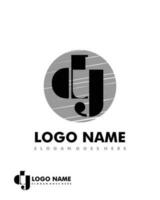 Initial DY negative space logo with circle template vector