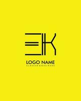 EK Initial minimalist modern abstract logo vector