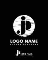 Initial JP negative space logo with circle template vector