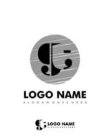 Initial GT negative space logo with circle template vector