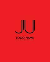 JU Initial minimalist modern abstract logo vector