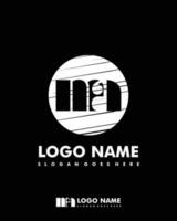 Initial MA negative space logo with circle template vector