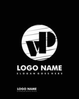 Initial VP negative space logo with circle template vector