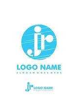 Initial JR negative space logo with circle template vector