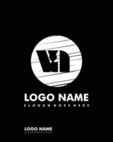 Initial VA negative space logo with circle template vector