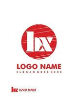 Initial BX negative space logo with circle template vector