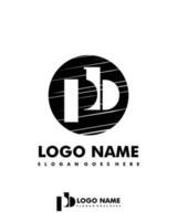 Initial PB negative space logo with circle template vector