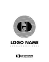 Initial EO negative space logo with circle template vector