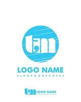 Initial TM negative space logo with circle template vector