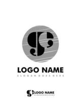 Initial GE negative space logo with circle template vector