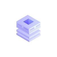 3d server illustration in purple color. vector