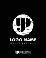 Initial YP negative space logo with circle template vector