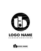 Initial TB negative space logo with circle template vector