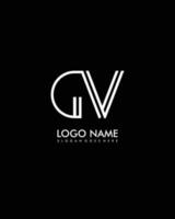 GV Initial minimalist modern abstract logo vector