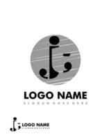 Initial JT negative space logo with circle template vector