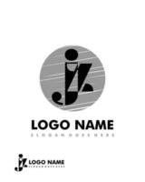 Initial JZ negative space logo with circle template vector