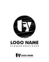 Initial TV negative space logo with circle template vector