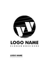 Initial VV negative space logo with circle template vector