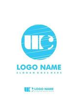 Initial WC negative space logo with circle template vector