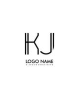 KJ Initial minimalist modern abstract logo vector