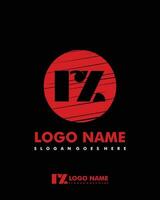 Initial RZ negative space logo with circle template vector