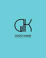 G k inicial minimalista moderno resumen logo vector