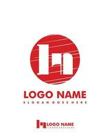 Initial LN negative space logo with circle template vector