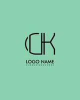 ck inicial minimalista moderno resumen logo vector