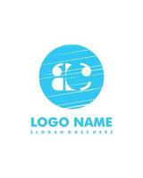 Initial AC negative space logo with circle template vector