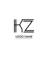 kz inicial minimalista moderno resumen logo vector