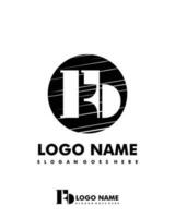 Initial KB negative space logo with circle template vector